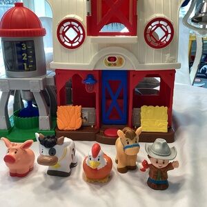 Fisher-Price Red and White Farmhouse with Animals and Farmer